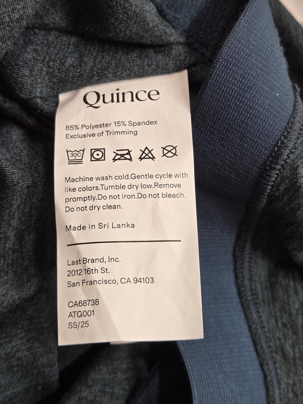 NWT QUINCE Ultra-Soft V-Neck Cropped Tank Large Heather Green 9255 - Picture 10 of 11